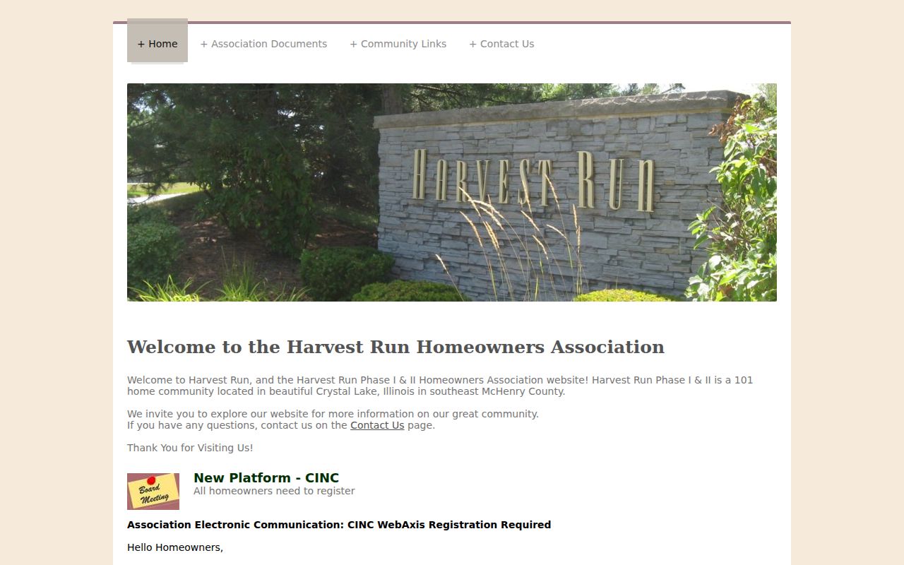 McHenry County neighbors and Harvest Run homeowners association contacts