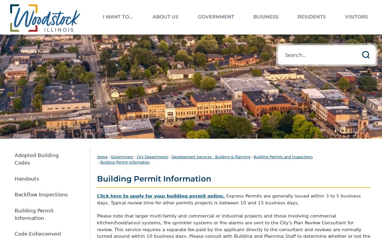 McHenry County previous residents Woodstock building permit information